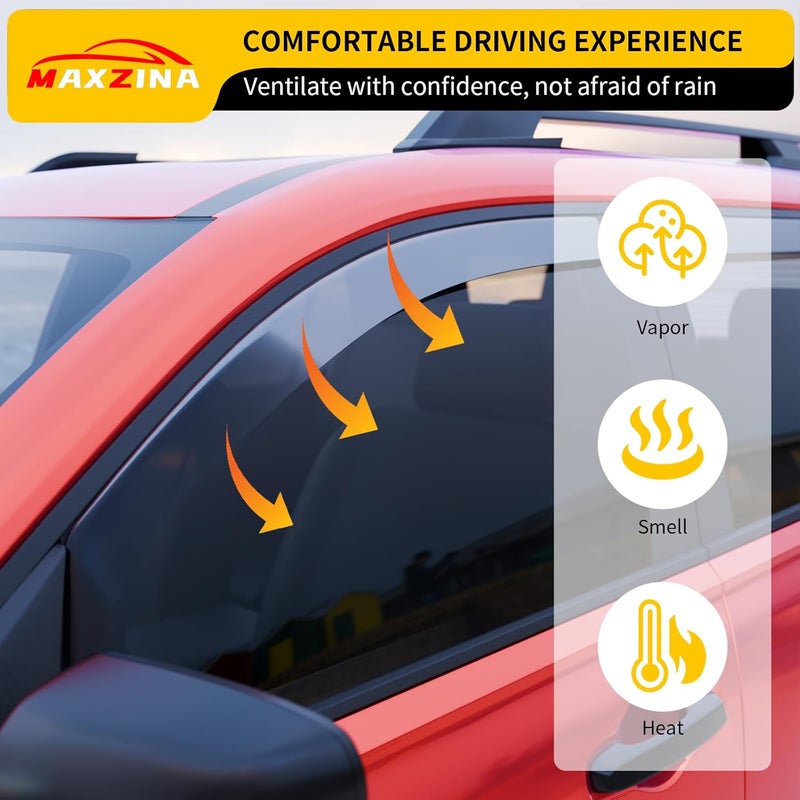 Maxzina Visor Rain Guards Compatible with 2025 Honda Passport (Not for 2026) Front and Rear in-Channel Window Visors Wind Deflectors Weather Shield for 2025 Passport 4PCS Accessories - Image 3